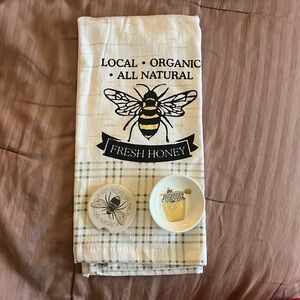 Cuisinart Bee dish towel, Bee vehicle drink coaster, bee trinket dish